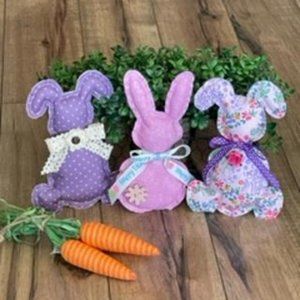 New Easter Bunnies. Set of 3. Handmade. New.
